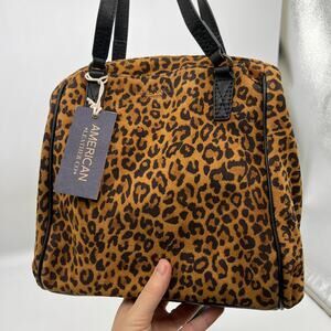 American Leather Co. Womens Handbags Triple Entry Leopard